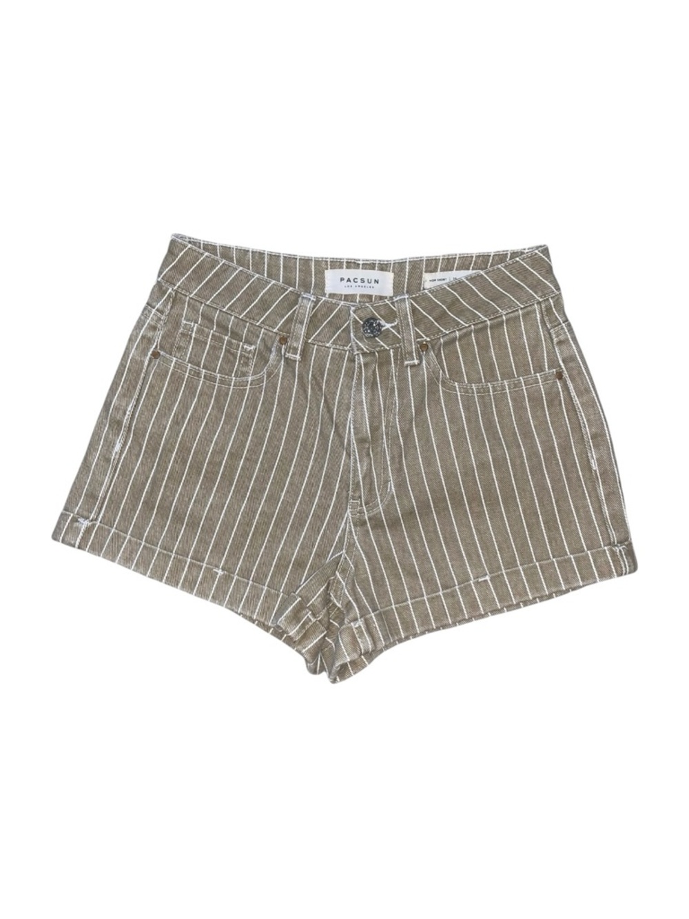 PacSun‎ Tan Striped High Waisted Mom Shorts Women’s 24 NWOT